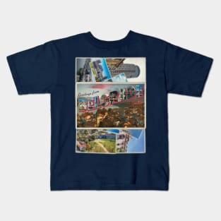 Greetings from Belgrade in Serbia Vintage style retro souvenir Kids T-Shirt